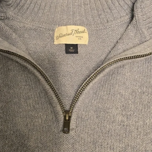 Universal Thread Blue Quarter Zip Sweater Womenâs Medium Mock Neck Pullover - Picture 2 of 7